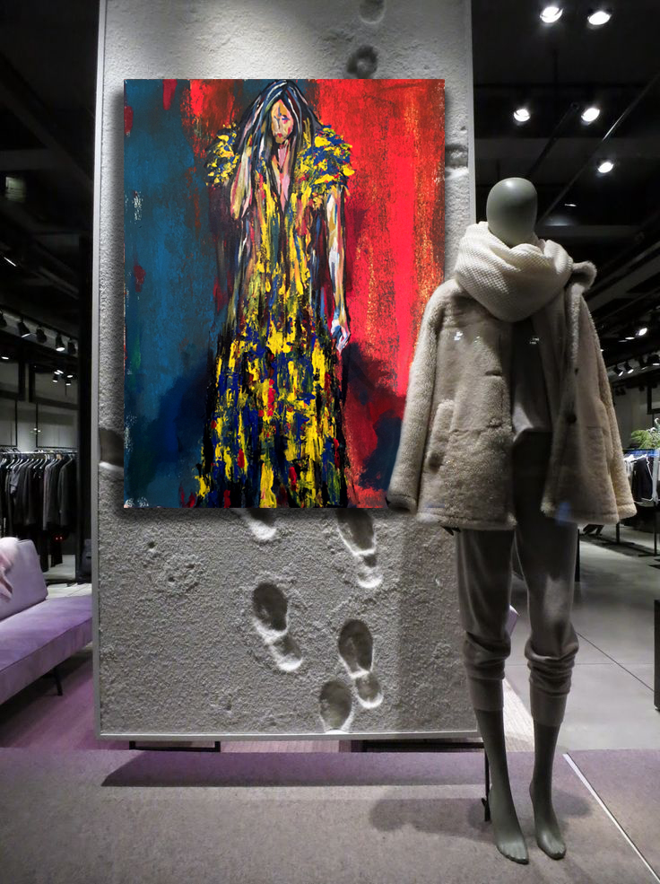 John Kirkpatrick artwork displayed in a retail space